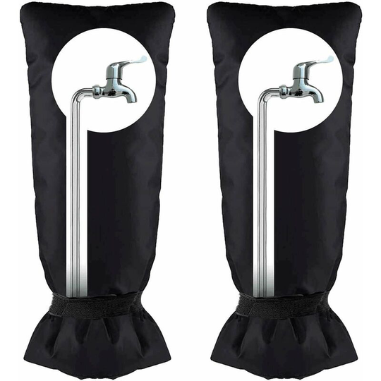 Pack of 2 Outdoor Faucet Covers, Winter Freeze Protection Long Faucet Comfort Cover, Garden Faucet Cover Waterproof, 51cm x 21cm (Universal)