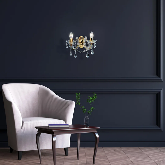 2 - Light Dimmable Candle Wall Light