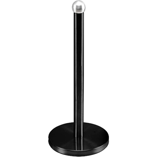 Paper Towel Holder Kitchen Roll Holder 35CM x 15CM (13.8'x 5.9') Freestanding Paper Towel Holder Non-Slip Stainless Steel Kitchen Storage Rack Black