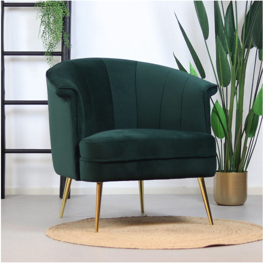 Velvet armchair Amy Green - Green
