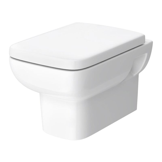 Arlo Wall Hung Toilet 525mm Projection - Soft Close Seat - Hudson Reed