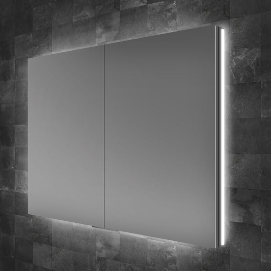 Atrium 80 led Double Door Semi-Recessed Bathroom Cabinet 700mm h x 800mm w - HIB
