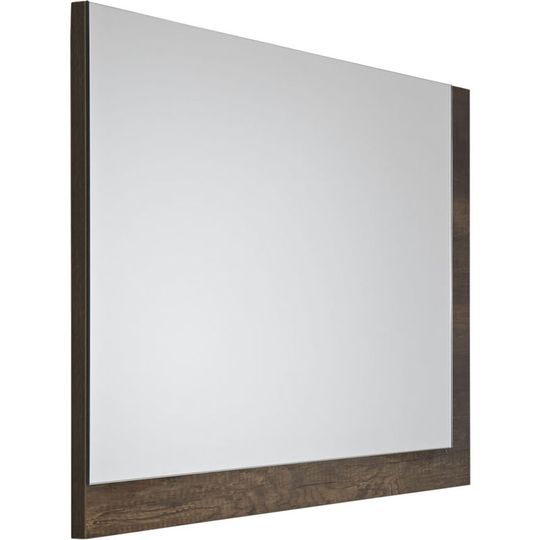 Bexley - Modern 700mm x 500mm Wall Hung Bathroom Mirror with Dark Oak Frame - Milano