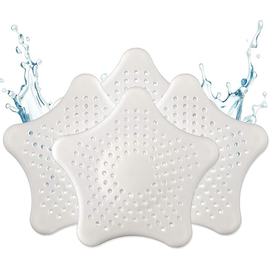 Universal Silicone Drain Strainer - 3+1 Free Hair Strainer - Shower Strainer with Hair Catcher - Drain Strainer for Shower, Sink, Bathtub and Kitchen