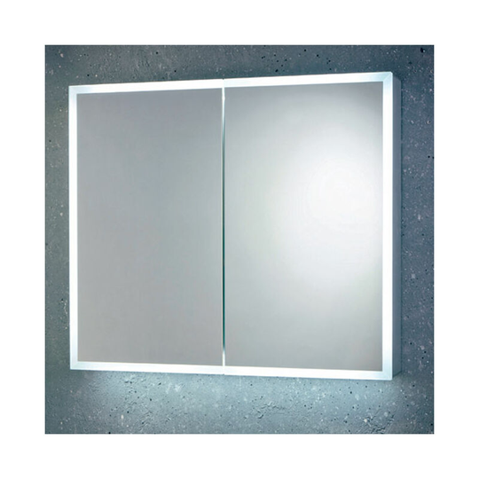 Mia led Mirror Cabinet with Demister Pad and Shaver Socket 700mm h x 800mm w - Orbit