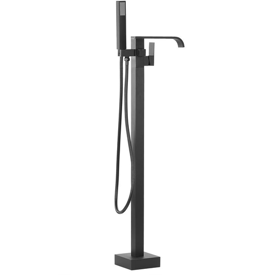 Beliani - Modern Freestanding Bath Mixer Tap Faucet Black Chrome Shower Bathroom Niagara - Black