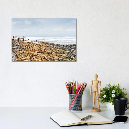 Jurassic Surfing by Andrew Lever - Wrapped Canvas Graphic Art