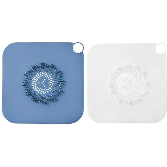 Perlerare - 2 Pieces Silicone Drain Filter, Non-Slip Hair Catcher for Showers, Drain Hair Catcher, for Shower Kitchen Sink Drain Protectors Home