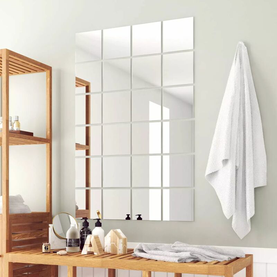 24 pcs Mirror Titles Square Glass VDTD10565 - Topdeal