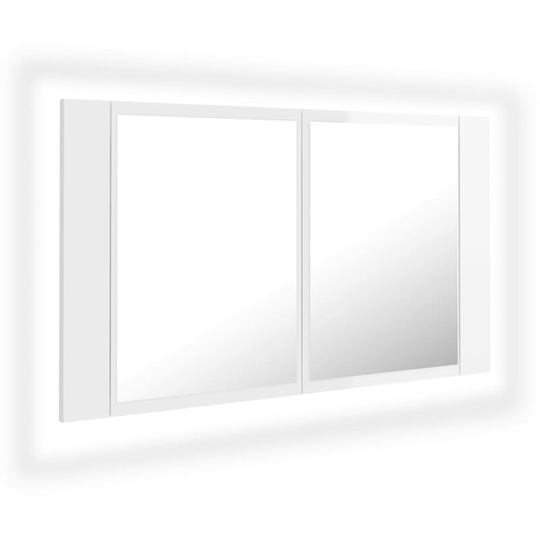 Vidaxl - led Bathroom Mirror Cabinet High Gloss White 80x12x45 cm Acrylic White