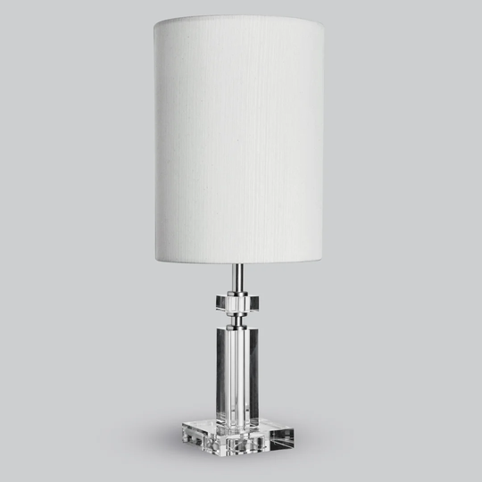 Hugues 48 cm Clear Crystal Nickel Table Lamp Brick