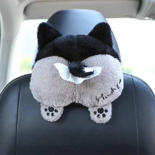 Sunflowergb - Creative Plush Dog Butt Tissue Box Cartoon Paper Cover Towel Holder Paper Storage Box for Car Home Bathroom Bedroom Office (Erha ass),