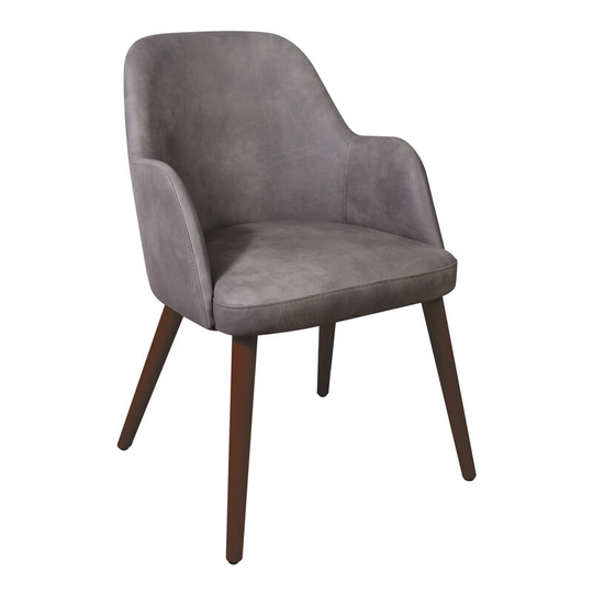 Fenect Armchair - Faux Leather - Steel Grey Vintage Elegance. - Grey
