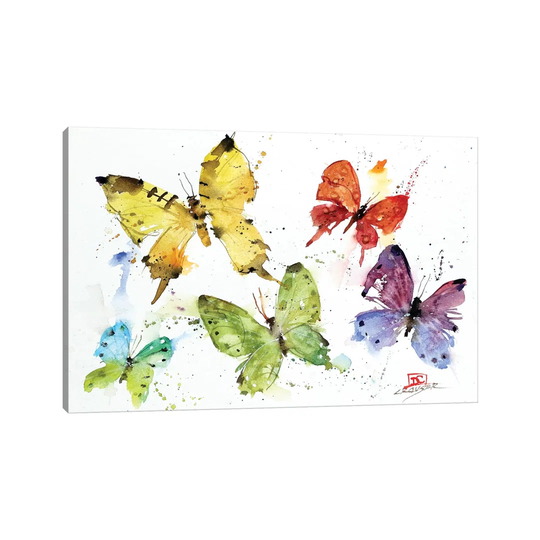 Flock of Butterflies by Dean Crouser - Wrapped Canvas Painting