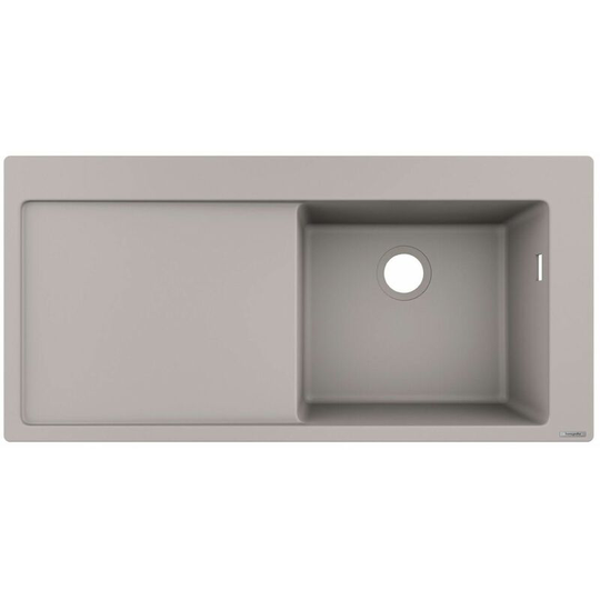 Kitchen Sink Single Bowl Drainer Concrete Grey Inset SilicaTec 1050mm - Grey - Hansgrohe