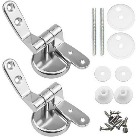 Furniture Hinge Hinge Abattant, Set of 2 Replacement Toilet Seat Hinges with Zinc Alloy Fixings