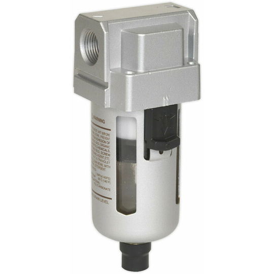 Workshop Air Supply Filter - Automatic Drain Tap - 3/8' bsp - 48cfm Max Airflow