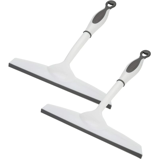 Shower Squeegee for Glass Doors Pack of 2, Bathroom Accessories Window Squeegee for Window, Bathrooms, Mirrors, Tiles, Cars etc. Easy to Store with