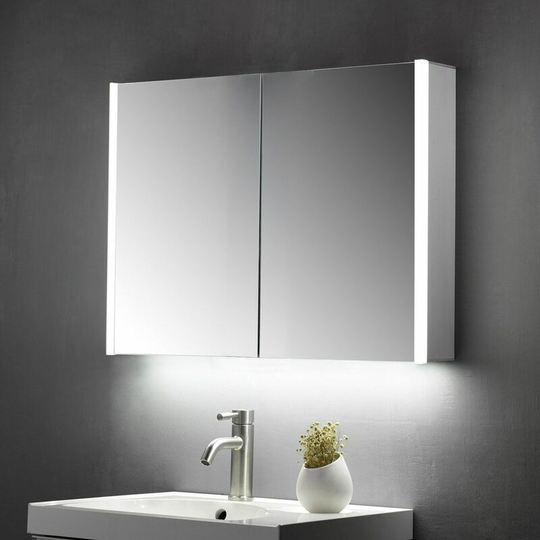 KBM-103 led Bathroom Mirror Cabinet With Shaver Socket; 600x700mm - Keenware