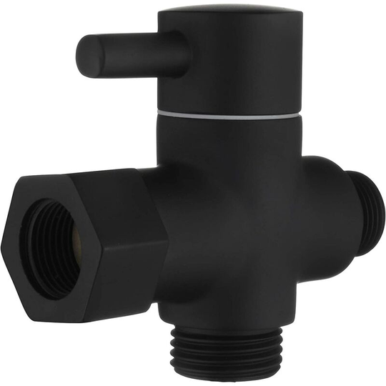 Bett 3-Way Diverter Brass Shut-off Valve 3/8 "-12/17 Adapter for Toilet Water Line, Black,