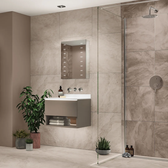 Hollis 45cm x 60cm Surface Mount Mirror Cabinet With LED Lighting