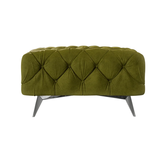 Bixby 80Cm Wide Velvet Tufted Square Footstool Ottoman