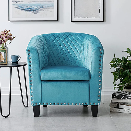Velvet Accent Tub Chair Armchair Living Room Furniture Unit