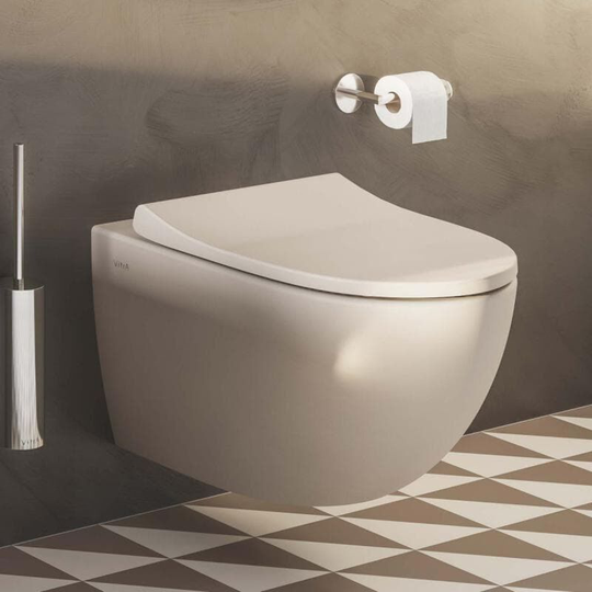 Sento SmoothFlush rimless toilet bowl + softclose seat, Matt taupe (7848-020-6147) - Vitra
