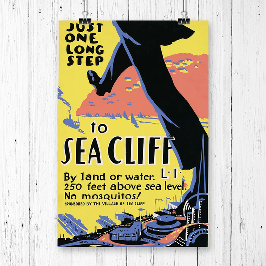 'Vintage Travel Poster Visit Sea Cliff' vintage Advertisement