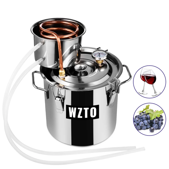 Moonshine Still Alcohol Distiller 3Gal Copper Tube Home Brew Kit Oil Boiler Stainless Steel For DIY Whisky