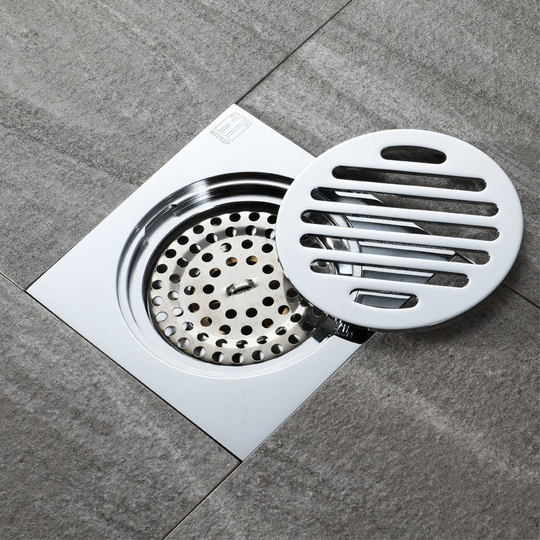 Square Exhaust Thick Stainless Steel Odor Proof Hotel Bathroom Floor Shell Waste Gate Shower Drainer