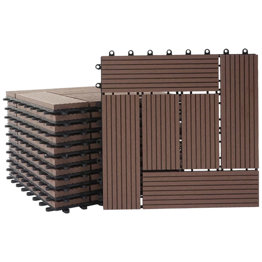 Teo 30 x 30cm WPC Field Tile in Brown/Black