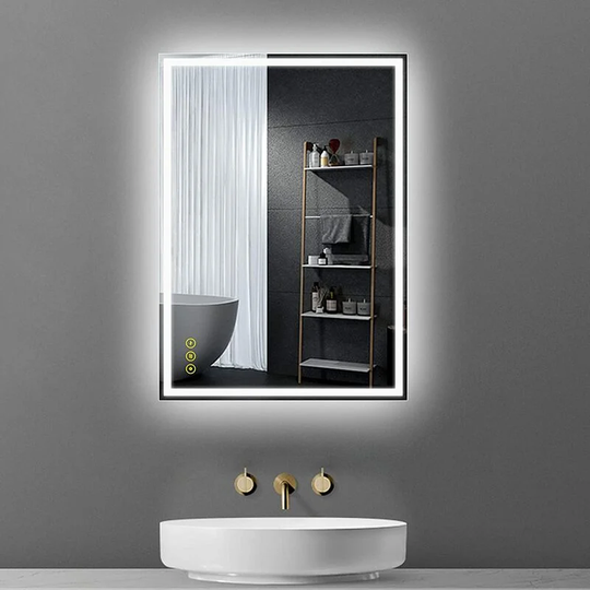 Illuminated Led Bathroom Mirror with Demister Pad IP44 Rectangular Backlit Wall Mounted,Touch Sensor Switch 50x70cm - Ai-lighting
