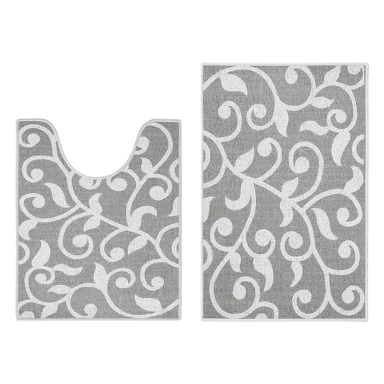 Evija 2-Piece Designer Print Bathroom Shape Rugs