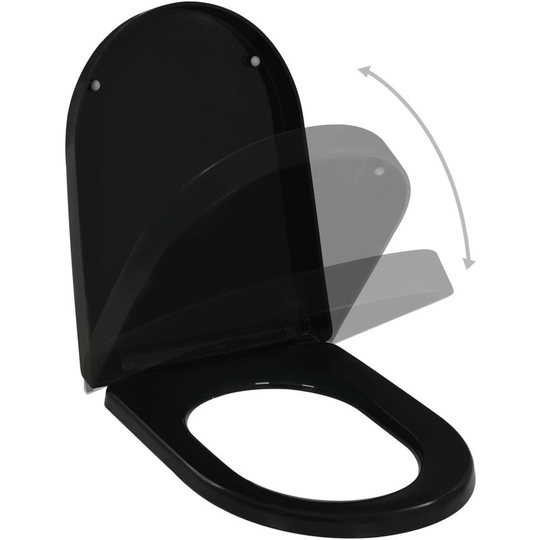 Soft-close Toilet Seat with Quick-release Design Black VD06395 - Hommoo