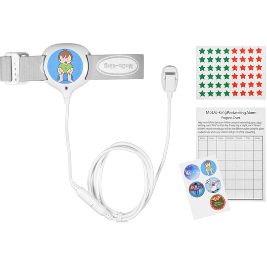 Bedwetting Alarm Enuresis Alarm with Light Sound and Vibration for Boys Girls Kids Children Adults,White,1 Sensor - White,1 Sensor