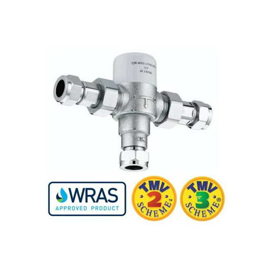 Commercial Hot Water 22mm TMV3 Thermostatic Blending Mixing Valve Under Sink