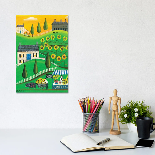 Sunflower Inspiration Farm Cheryl Bartley by Cheryl Bartley - Graphic Art Print on Canvas