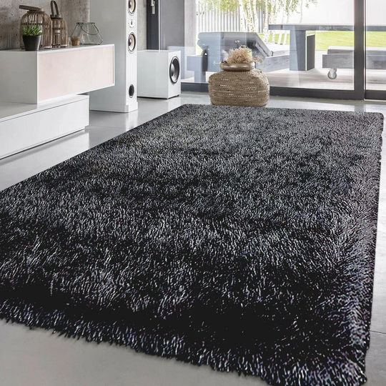 Labannah Solid Colour Black Grey Indoor / Outdoor Area Rug