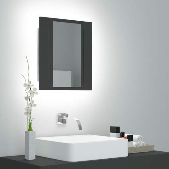 Led Bathroom Mirror Cabinet Grey 40x12x45 cm