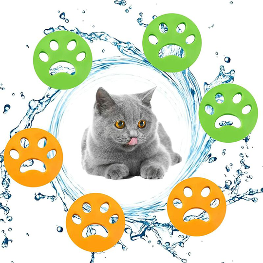 6 Pieces Washing Machine Hair Catcher, Clothes Washing Machine Hair Remover, Washing Machine Floating Lint Remover, Reusable Cat Dog Fur Cat Catcher