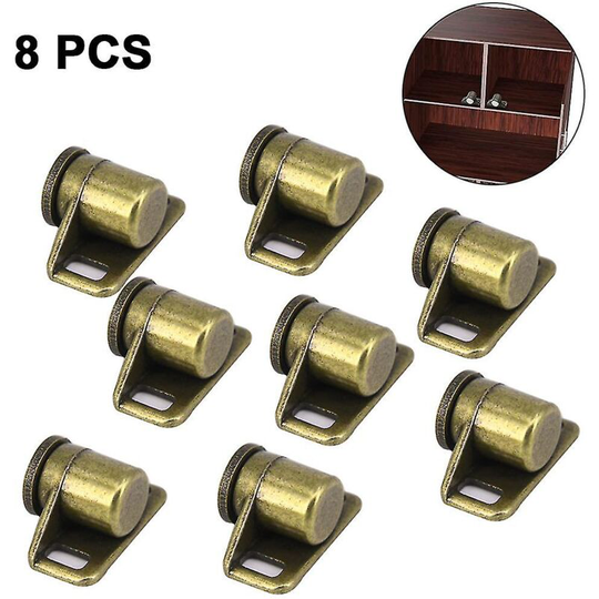 Sunflowergb - 8pcs Magnetic Cabinet Door Catch with Magnet for Closer Cabinet Door Lock(Green Bronze Color)