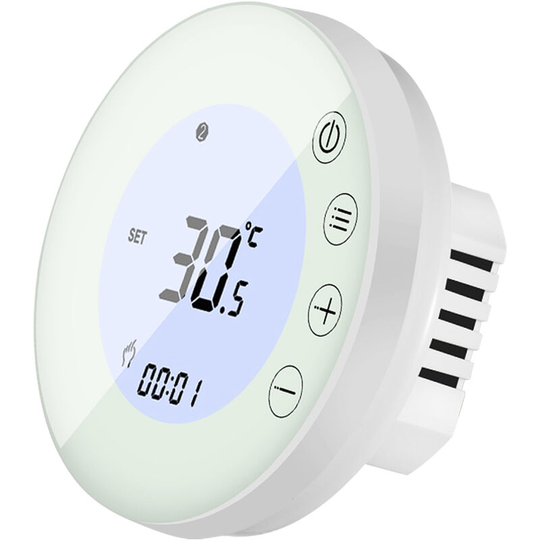 Asupermall - Programmable Smart Digital Thermostat Room Temperature Controller with Round Backlight lcd Touchscreen for Home School Office