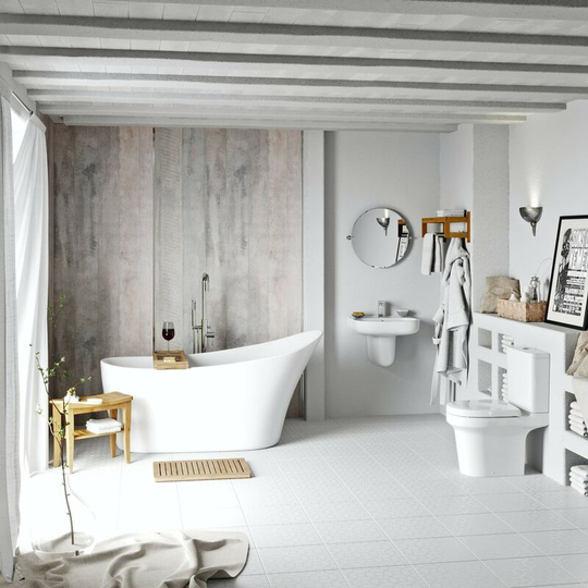 Burton freestanding bath suite - White - Mode