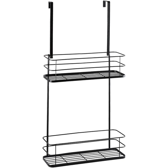 Metal Shower Caddy Bathroom Shelf Basket Hanging with Hooks Black Tayasu - Black