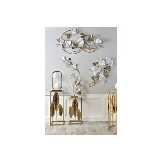Circles with Gingko Leaves and Birds Wall Décor