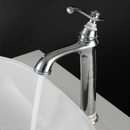 Chrome vintage style high sink faucet
