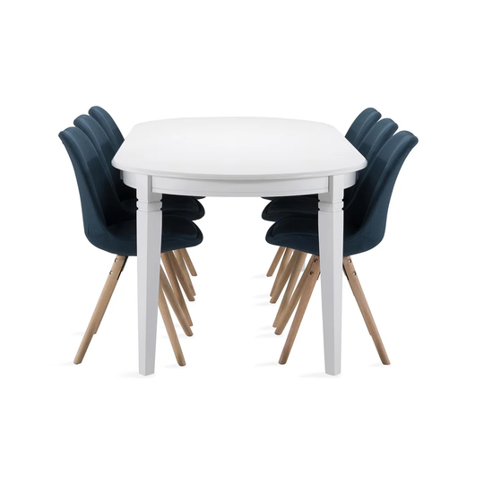 Glascock 6 - Person Rubberwood Solid Wood Dining Set