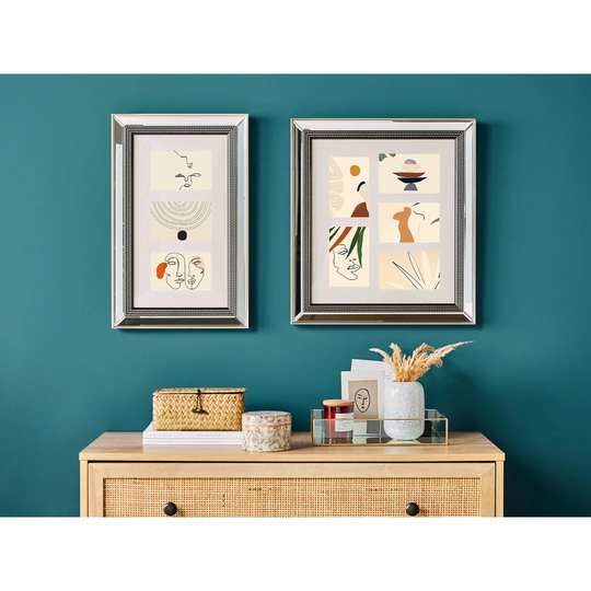 Karter Mirrored Glass Collage Frame in White