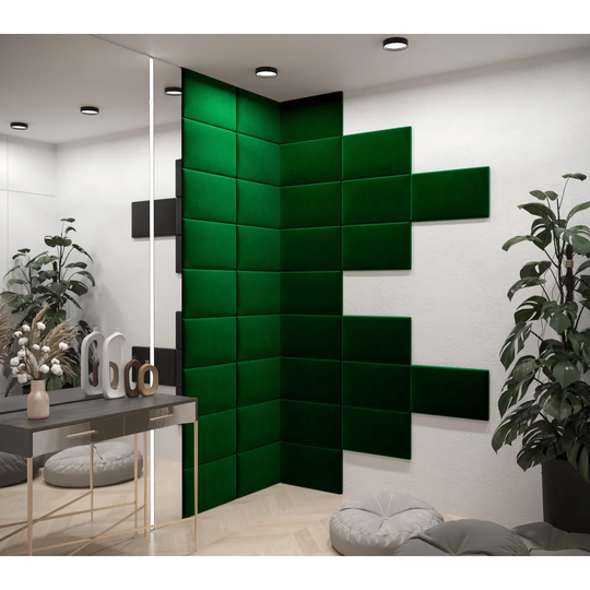 Breindel 30 cm x 50 cm Peel and Stick Upholstered Wall Paneling in Green